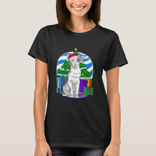 Oriental Shorthair Cat Weihnachten T-Shirt (Vorderseite)