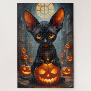 Oriental Shorthair Gothic Halloween-Porträtkunst Puzzle