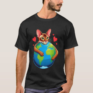 Oriental Shorthair Katze Erdtags Umarmung Liebe Be T-Shirt
