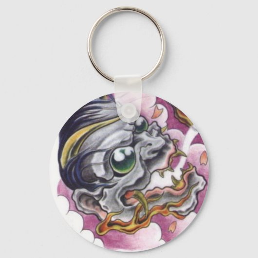 oriental skull demon tattoo schlüsselanhänger (Vorderseite)