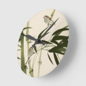 Oriental style painting, bamboo branches runde wanduhr (Winkel)