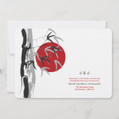 Oriental Sunrise Zen Bamboo Garden Asian Wedding Einladung (Rückseite)