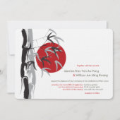 Oriental Sunrise Zen Bamboo Garden Asian Wedding Einladung (Vorderseite)