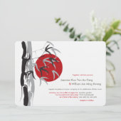 Oriental Sunrise Zen Bamboo Garden Asian Wedding Einladung (Stehend Vorderseite)