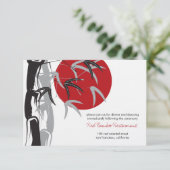 Oriental Sunrise Zen Bamboo Garden Asian Wedding Einladung (Stehend Vorderseite)