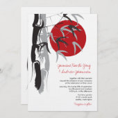 Oriental Sunrise Zen Bamboo Garden Asian Wedding Einladung (Vorne/Hinten)