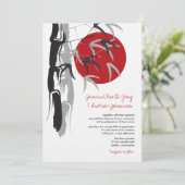 Oriental Sunrise Zen Bamboo Garden Asian Wedding Einladung (Stehend Vorderseite)