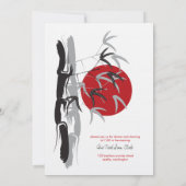 Oriental Sunrise Zen Bamboo Garden Asian Wedding Einladung (Rückseite)