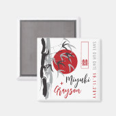 Oriental Sunrise Zen Bamboo Garden Asian Wedding Magnet (Vorderseite/Rückseite)