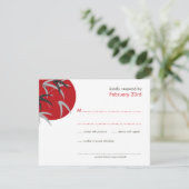 Oriental Sunrise Zen Bamboo Garden Asian Wedding RSVP Karte (Stehend Vorderseite)