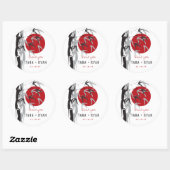 Oriental Sunrise Zen Bamboo Garden Asian Wedding Runder Aufkleber (Blatt)