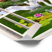 ORIENTAL SWAN GARDEN FAKE FENSTER POSTER (Ecke)