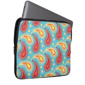 Oriental Turquoise Orange Persian Paisley Pattern Laptopschutzhülle (Vorne Rechts)