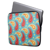 Oriental Turquoise Orange Persian Paisley Pattern Laptopschutzhülle (Vorderseite Links)