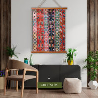 Oriental Vintag Berry Red Turkish Kilim Rug Wall