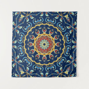 Oriental Watercolor Mandala Teppich Wandteppich