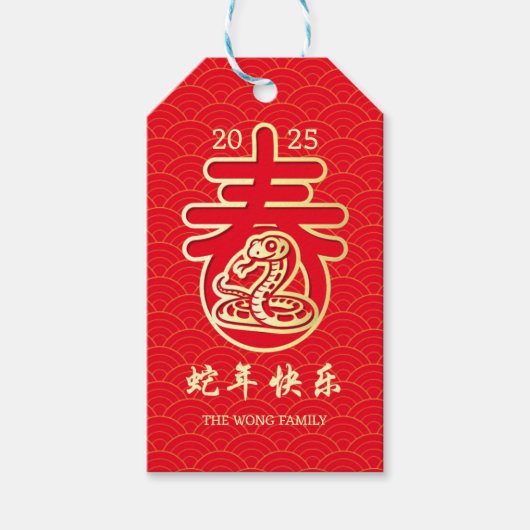 Oriental Wave Golden Snake Chinesisches Neujahr Geschenkanhänger (Vorderseite)