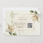 Oriental White Magnolia QR Code Wedding RSVP Card Save The Date (Vorderseite)