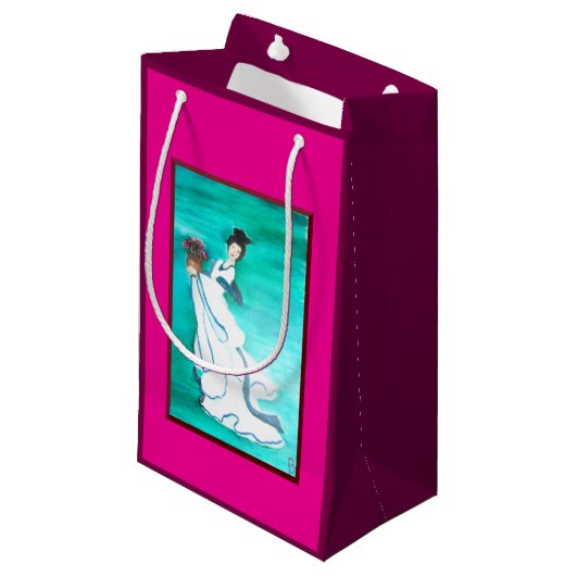 Oriental Woman Gift Bag Kleine Geschenktüte (Vorderseite Schrägansicht)