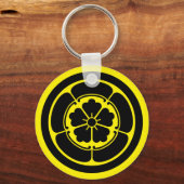 Oriental Yellow Black Oda Japan Mon Vector Art Schlüsselanhänger (Vorderseite)