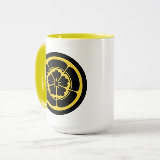 Oriental Yellow Black Oda Japan Orientalische Kuns Tasse (Vorderseite Links)