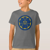 Oriental Yellow Blue Sakai Japan Mon Vector Art T-Shirt (Vorderseite)
