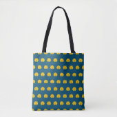 Oriental Yellow Dark Blue Japan Rabbit Mon Art Tasche (Vorderseite)