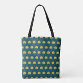Oriental Yellow Dark Blue Japan Rabbit Mon Art Tasche (Rückseite)