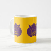 Oriental Yellow Lila Japan Rabbit Mon Vector Art Kaffeetasse (Vorderseite Links)