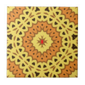 Oriental Yellow Orange Mosaic Geometric Muster Fliese (Vorderseite)