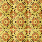 Oriental Yellow Orange Mosaic Geometric Muster Fliese