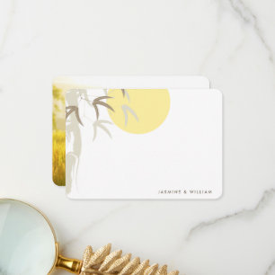 Oriental Yellow Sunrise Bamboo Wedding Vielen Dank Dankeskarte
