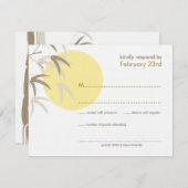 Oriental Yellow Sunrise Bamboo Zen RSVP Karte (Vorne/Hinten)