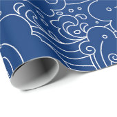 Orientale abstrakte Wasserwellen Muster Geschenkpapier (Rolleneckpunkt)