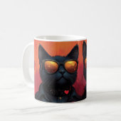 Orientale blaue Katze mit Herzklopfen Rose Valenti Kaffeetasse (Vorderseite Links)