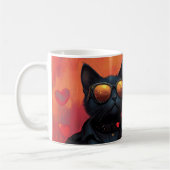 Orientale blaue Katze mit Herzklopfen Rose Valenti Kaffeetasse (Links)