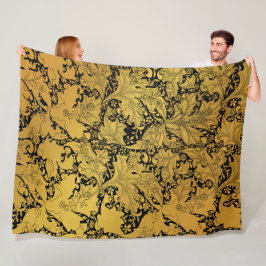 Orientale Blume Golden Floral Fleecedecke