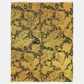 Orientale Blume Golden Floral Fleecedecke (Vorderseite)