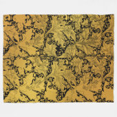 Orientale Blume Golden Floral Fleecedecke (Vorderseite (Horizontal))