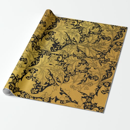 Orientale Blume Golden Floral Geschenkpapier (Ungerollt)
