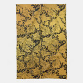 Orientale Blume Golden Floral Geschirrtuch (Vertikal)