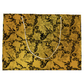 Orientale Blume Golden Floral Große Geschenktüte (Rückseite)