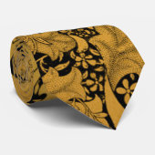 Orientale Blume Golden Floral Krawatte (Gerollt)