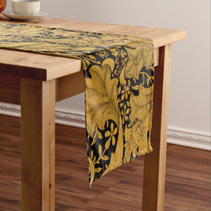 Orientale Blume Golden Floral Kurzer Tischläufer