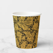 Orientale Blume Golden Floral Pappbecher (Rückseite)