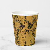 Orientale Blume Golden Floral Pappbecher (Rechts)