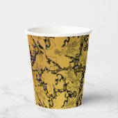 Orientale Blume Golden Floral Pappbecher (Vorderseite)