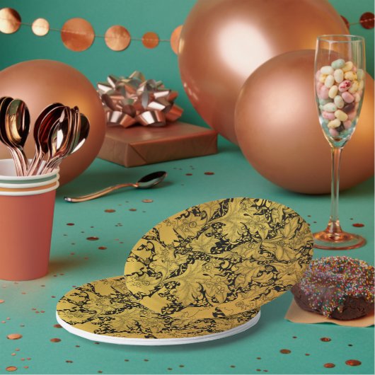 Orientale Blume Golden Floral Pappteller (Multi)