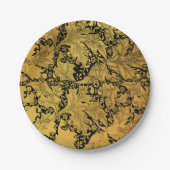 Orientale Blume Golden Floral Pappteller (Vorderseite)