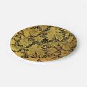 Orientale Blume Golden Floral Pappteller (Schrägansicht)